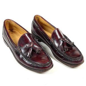 Frye Burgundy Leather‎ Hand Sewn Tassel Loafers Made In USA Mens 10 N Red Shoes